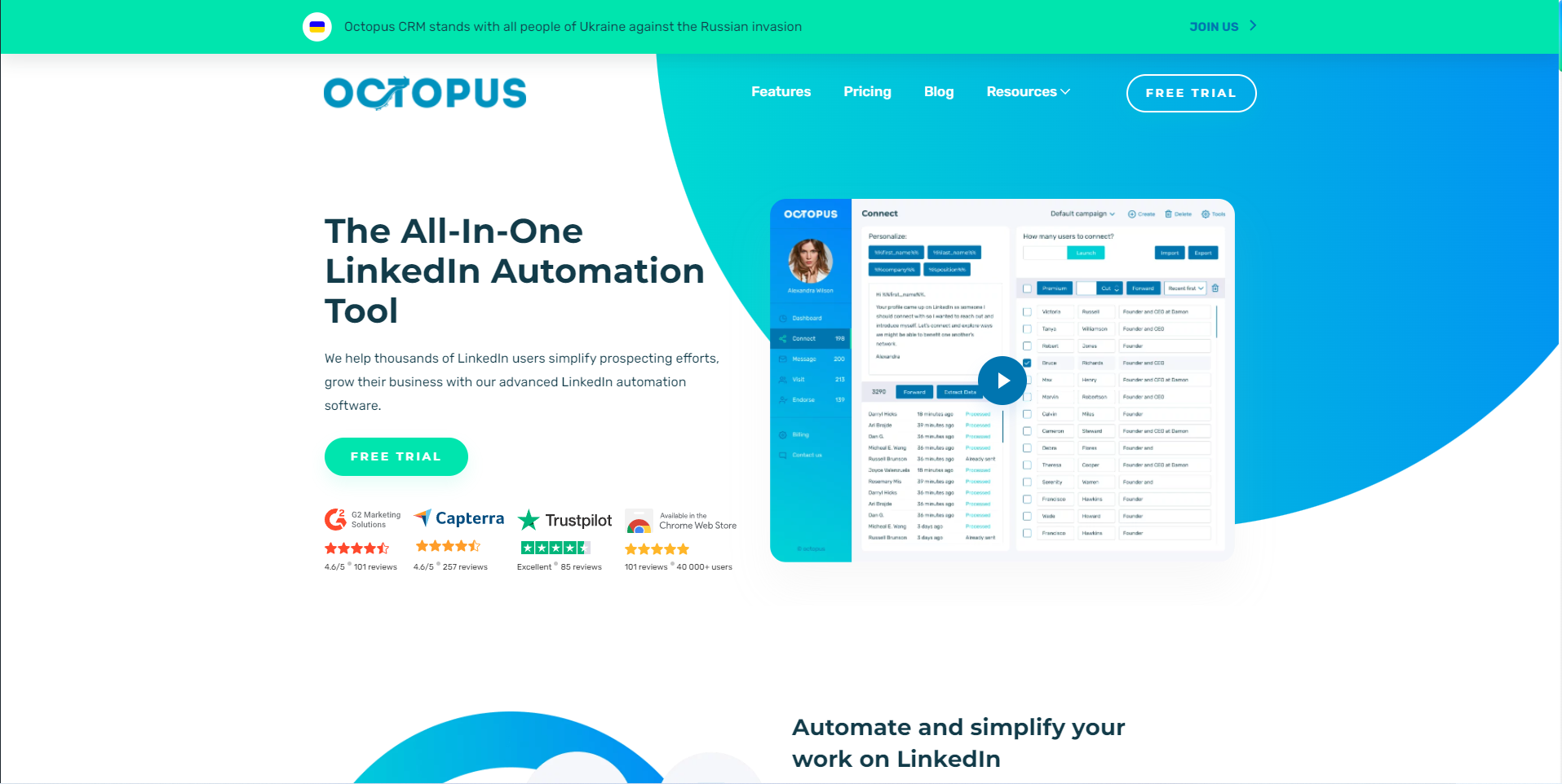 OctopusCRM - The #1 LinkedIn Automation Tool